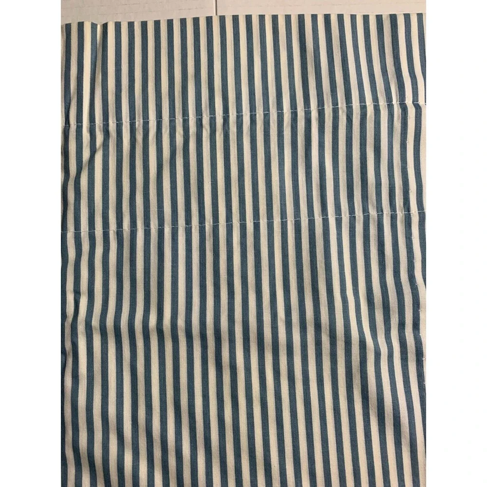 Croscill Valance Blue Ticking Stripe 86 x 17 1/2 Farmhouse 50/50 Cottage Prim